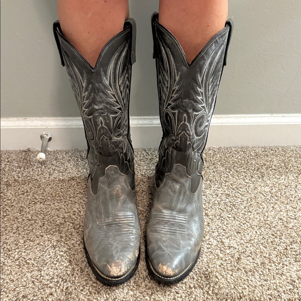 Vintage genuine leather cowboy boots